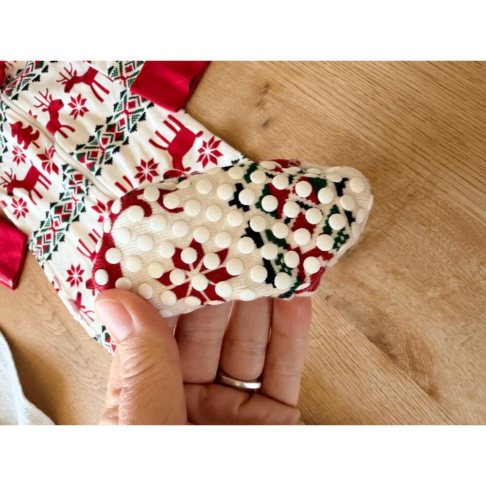 Hanna Andersson Red Dear Deer Baby Sleeper Pajamas - Picture 3 of 5
